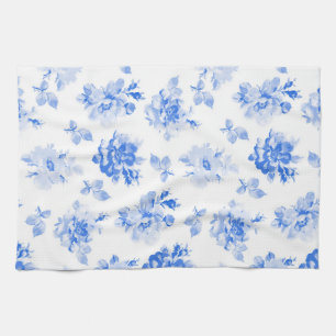 Tea Towel in delft blue roses
