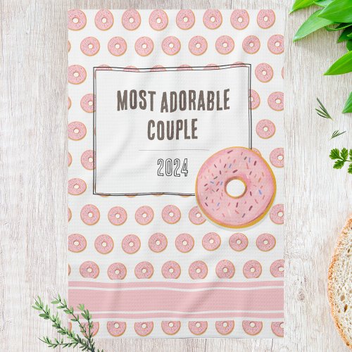 Tea towel Most adorable couple Pink Donuts 