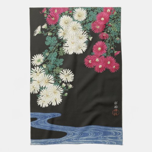 TEA TOWEL  OHARA KOSON  CHRYSANTHEMUMS