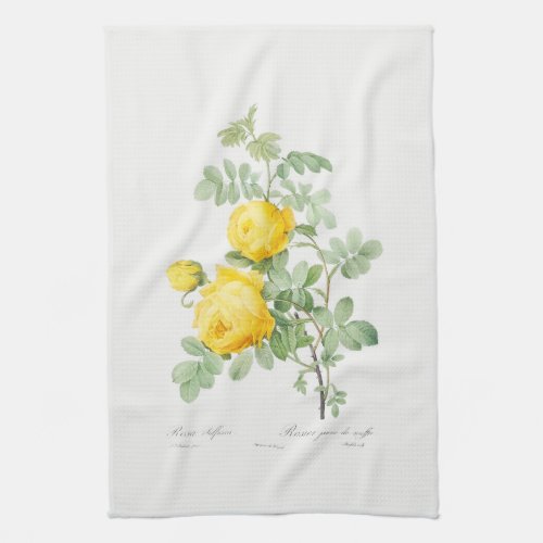 TEA TOWEL  REDOUT  YELLOW ROSE