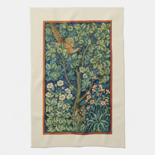 TEA TOWEL  WILLIAM MORRIS  THE PHEASANT