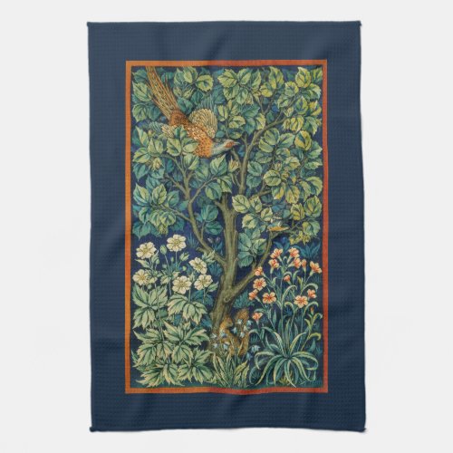 TEA TOWEL  WILLIAM MORRIS  THE PHEASANT