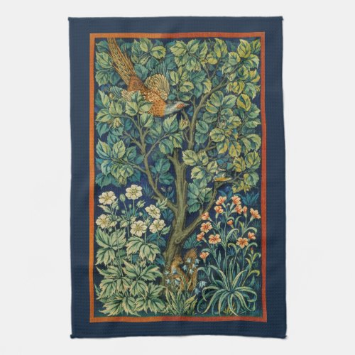 TEA TOWEL  WILLIAM MORRIS  THE PHEASANT