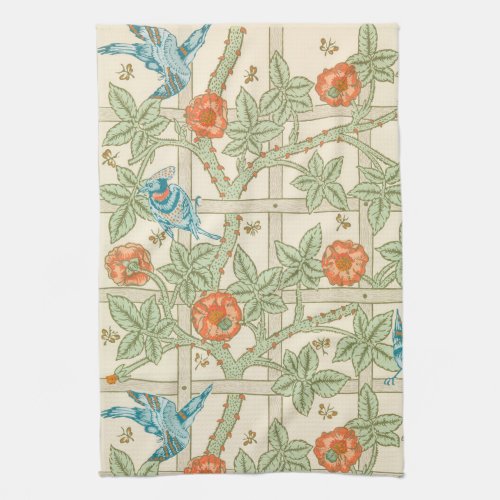 TEA TOWEL  WILLIAM MORRIS  TRELLIS