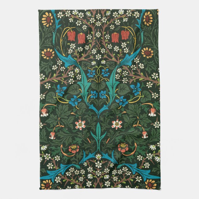 TEA TOWEL : WILLIAM MORRIS : TULIPS (Vertical)