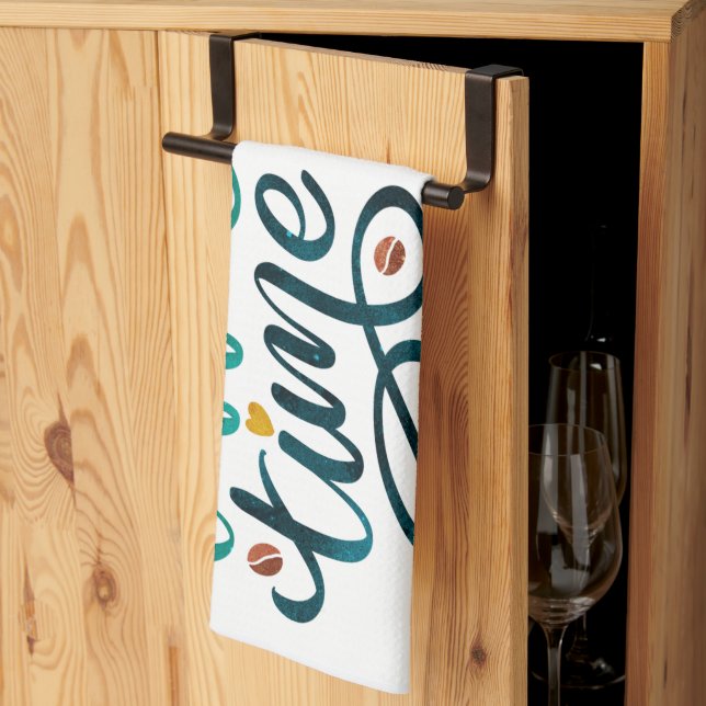 Tea Towel with Coffee Time message (Thirds Fold)