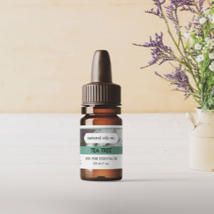 Tea Tree Essential Oils Fragrance Bottle Label