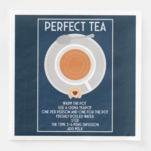 Tea Wall Art Poster Print Paper Dinner Napkins (Front)