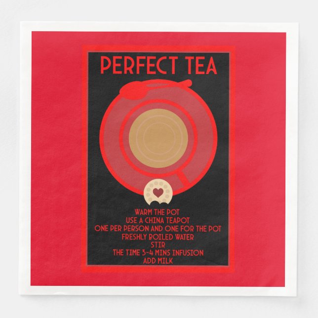 Tea Wall Art Poster Print Paper Dinner Napkins (Front)