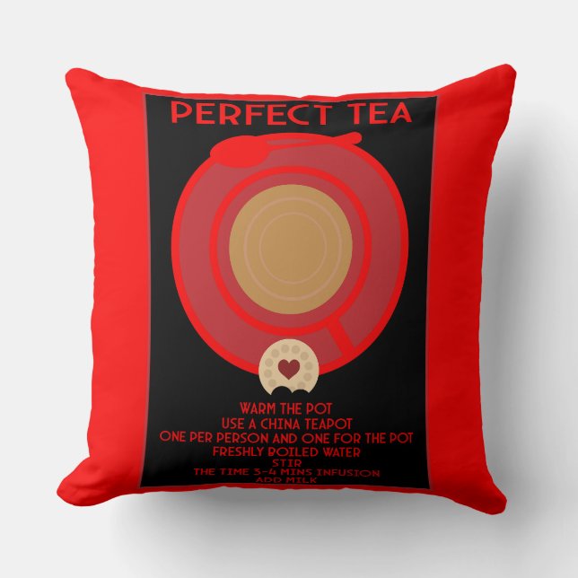 Tea Wall Art Poster Print Throw Pillow (Front)