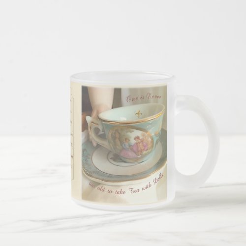 Tea with Dolls Frosted Glass Mug