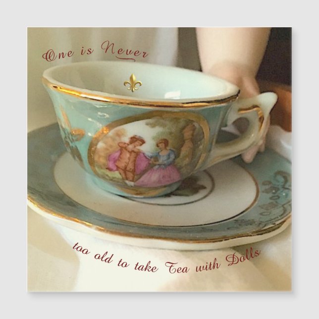 Tea with Dolls Magnetic Card (Front)