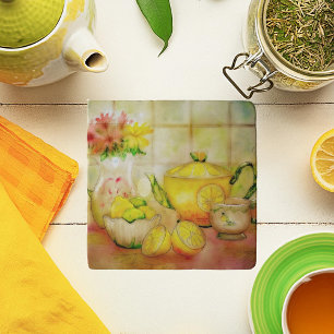 Tea with lemon Ceramic Tile Trivet