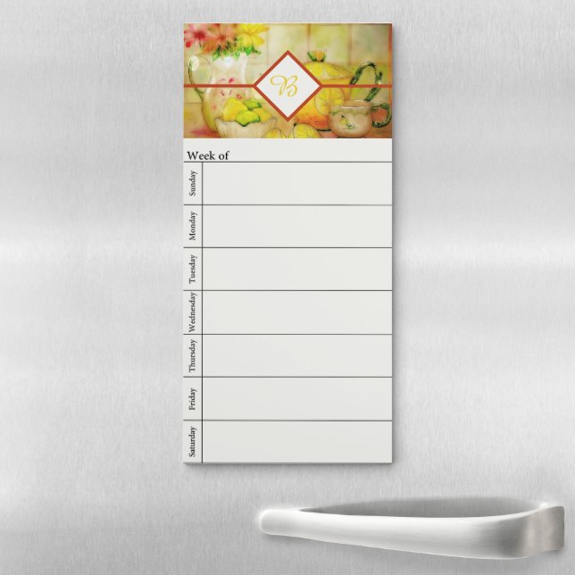 Tea with lemon  week planner magnetic notepad (In Situ)