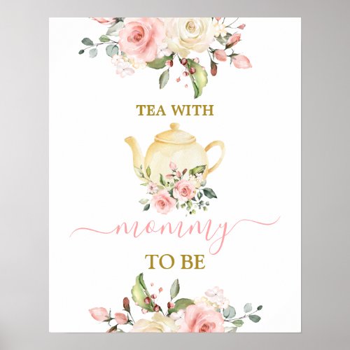 Tea With Mommy To Be Shower girl sign