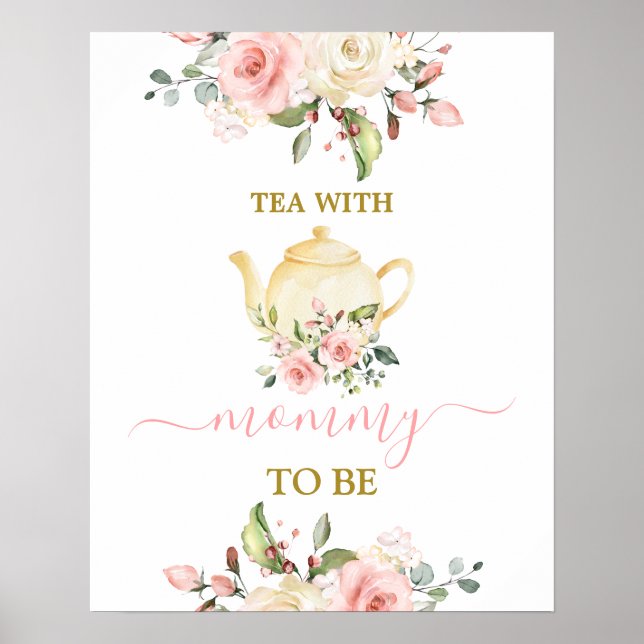 Tea With Mommy To Be Shower girl sign (Front)