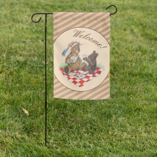 Tea with Teddy Bears Garden Flag