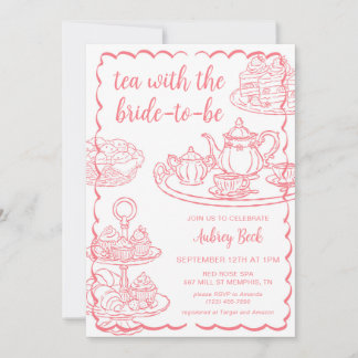 Tea With The Bride-To-Be Tea Party Bridal Shower Invitation