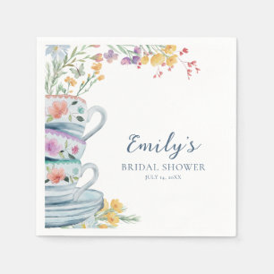 Tea with the Bride-to-be Wildflower Bridal Shower Napkins