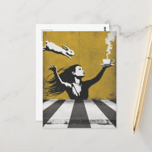 Tea With the Bunny urban street art graffiti Postcard