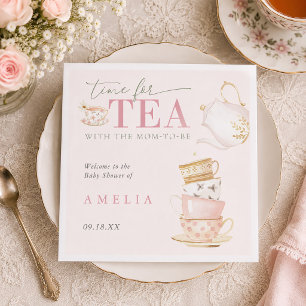 Tea with the Mom-to-be Baby Girl Shower Napkins