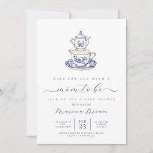 Tea with the mom to be baby shower invitation