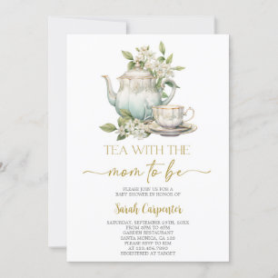 Tea with the mom to be baby shower invitation
