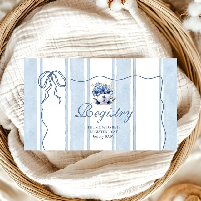 Tea With The Mom To Be Baby Shower  Registry Enclosure Card (Creator Uploaded)