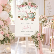 Tea with the Mom-to-be Baby Shower Welcome Sign