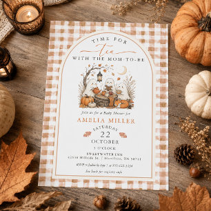 Tea with the Mom-to-be Halloween Ghost Baby Shower Invitation
