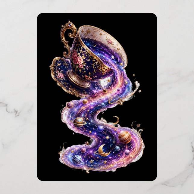 Tea with the Universe Foil Invitation (Front)