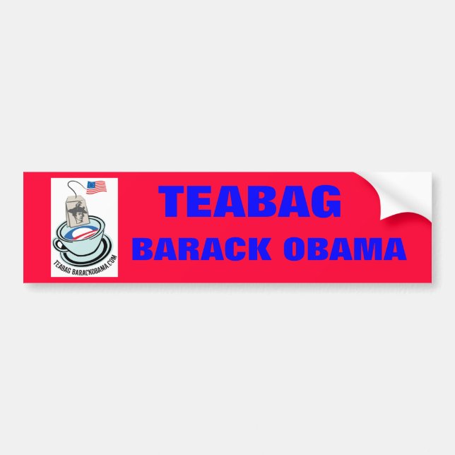 Teabag Barack Obama bumper sticker (Front)