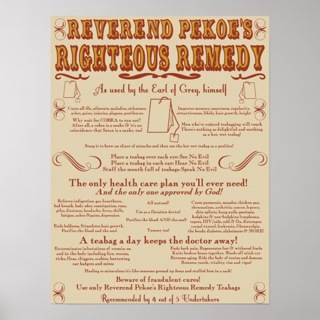 Teabag Miracle Cure Poster (Front)