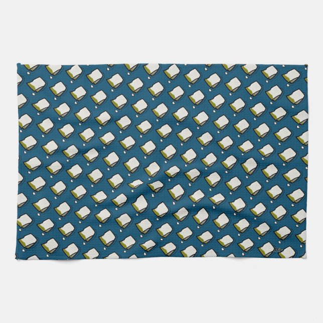 Teabags Pattern Customize the Background Color Kitchen Towel (Horizontal)