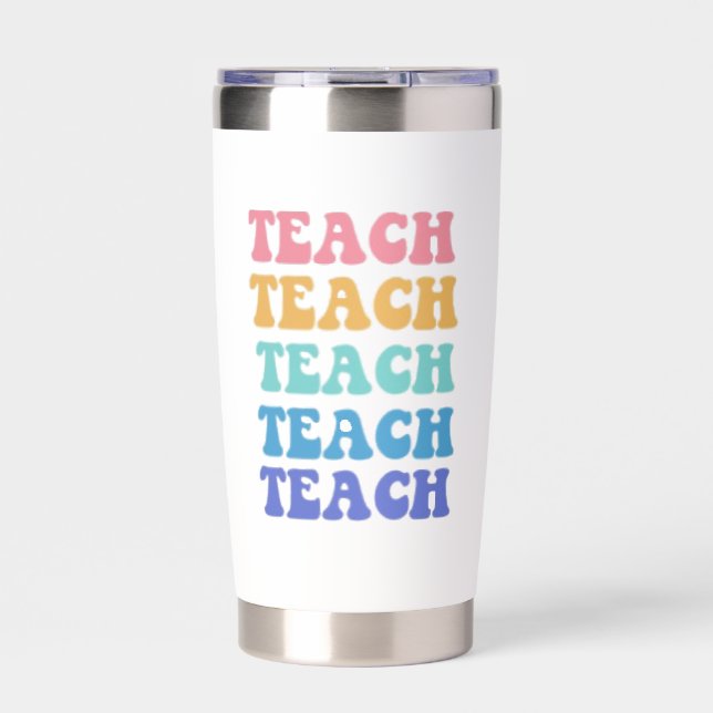 TEACH 20 oz Insulated Water Bottle Stainless Steel Insulated Tumbler (Front)