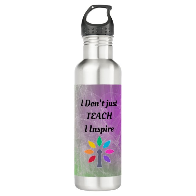Teach and Ins Water Bottle, Stainless Steel, 24 oz Stainless Steel Water Bottle (Front)