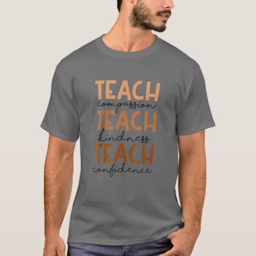 Teach Compassion Kindness Confidence Africa Black T_Shirt