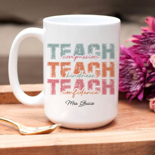 Teach Compassion Kindness ,Personalized teacher  Two-Tone Coffee Mug