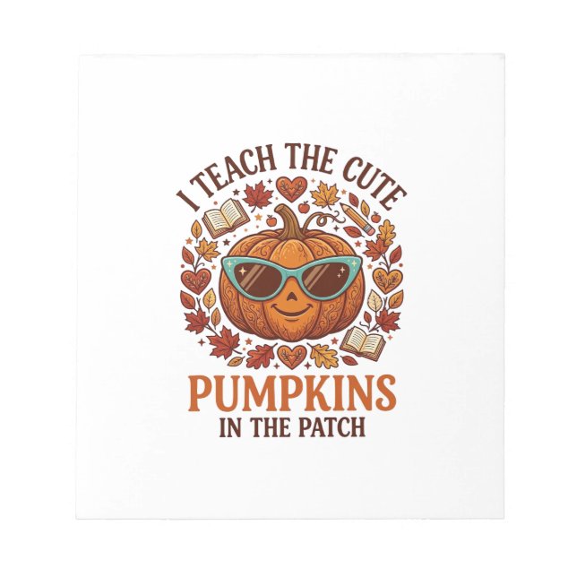 Teach Cute Pumpkins Patch Halloween Sunglasses_1 Notepad (Front)