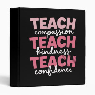 Teach Cute Teacher Life Education Inspirational 3 Ring Binder