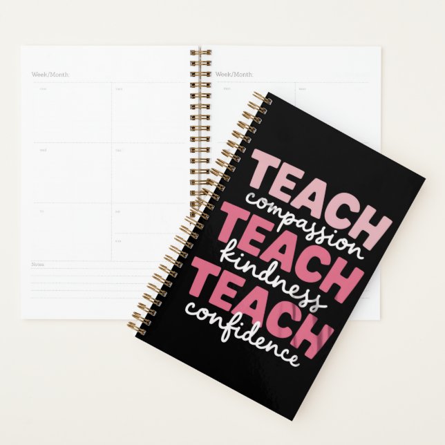 Teach Cute Teacher Life Education Inspirational  Planner (Display)