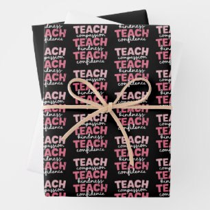 Teach Cute Teacher Life Education Inspirational  Wrapping Paper Sheets