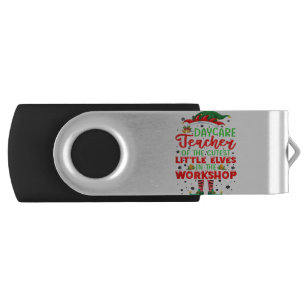 Teach Cutest Elves Workshop Cute Daycare Teacher C Flash Drive