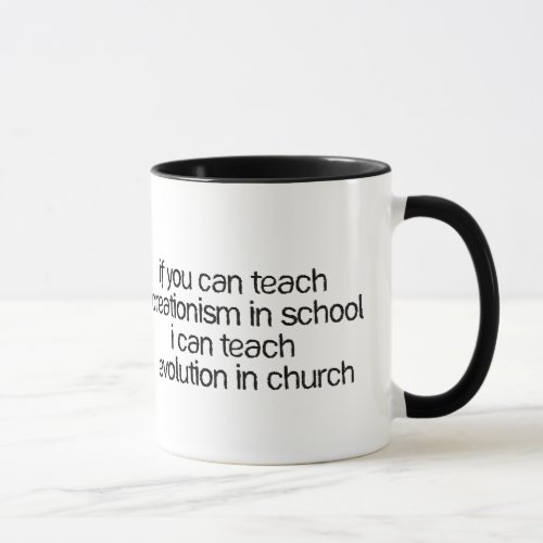 Teach Evolution In Church Mug