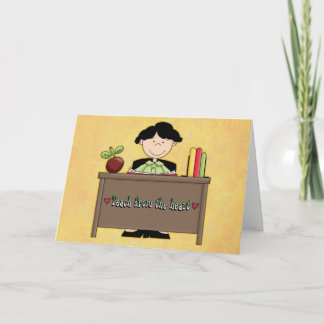 Teach From the Heart Female Teacher Appreciation Letterpress Thank You Card