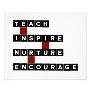 Teach Inspire Nurture Encourage Values Word Tile Photo Print