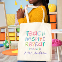 Teach Inspire Repeat Fun Cute Teacher Gift