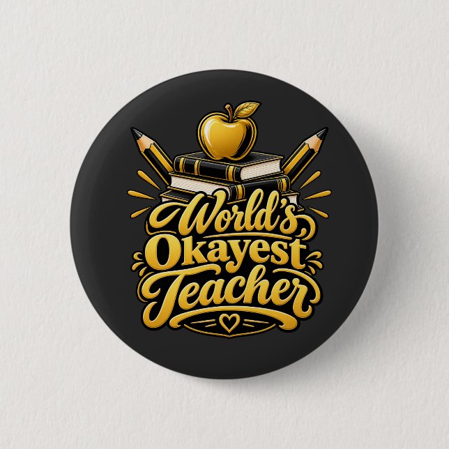Teach Inspire Repeat Funny Teacher Gift Button (Front)