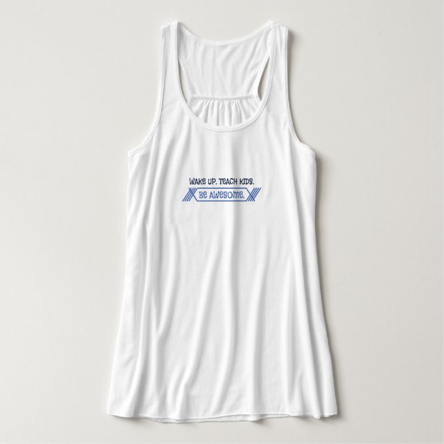 Teach Kids-Be Awesome Flowy Racerback Tank Top (Design Front)