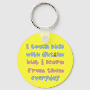 Teach Kids with Autism - Awareness Ribbon Keychain